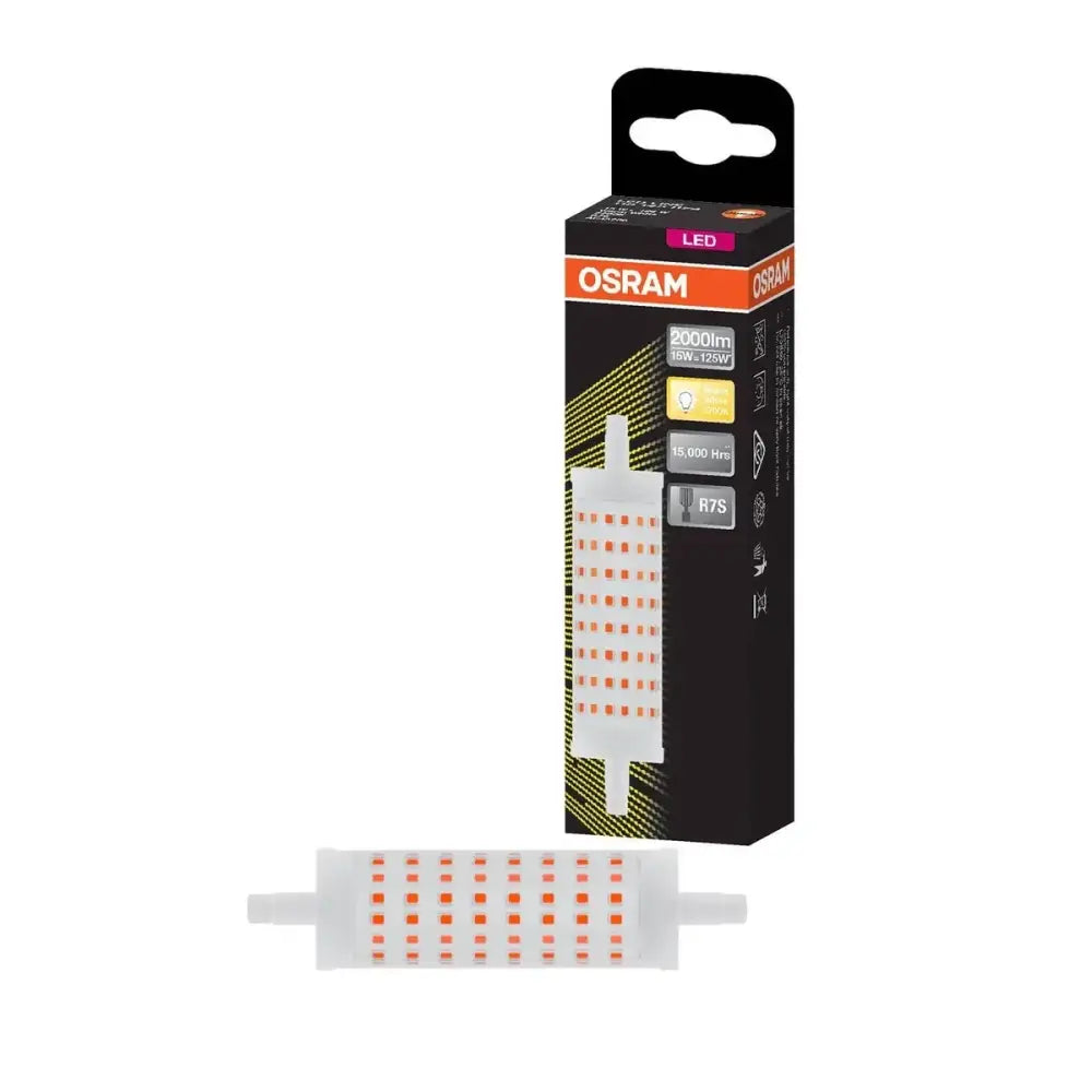 Osram R7s 118mm LED 15W 2000lm Warm White Halogen Replacement