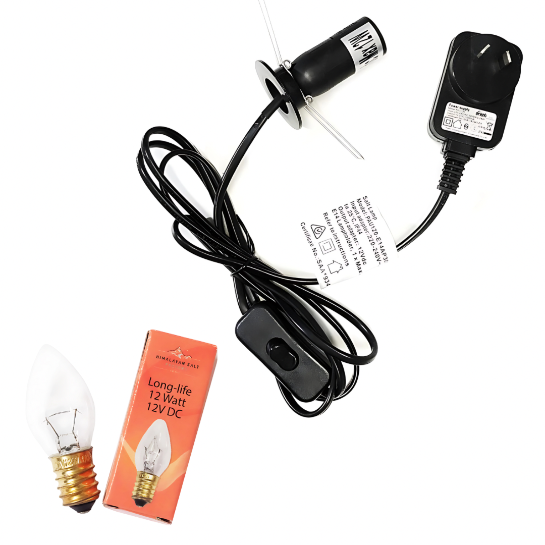 12V 12W Light Bulb On/Off Switch for Himalayan Salt Lamp Replacement Bundle