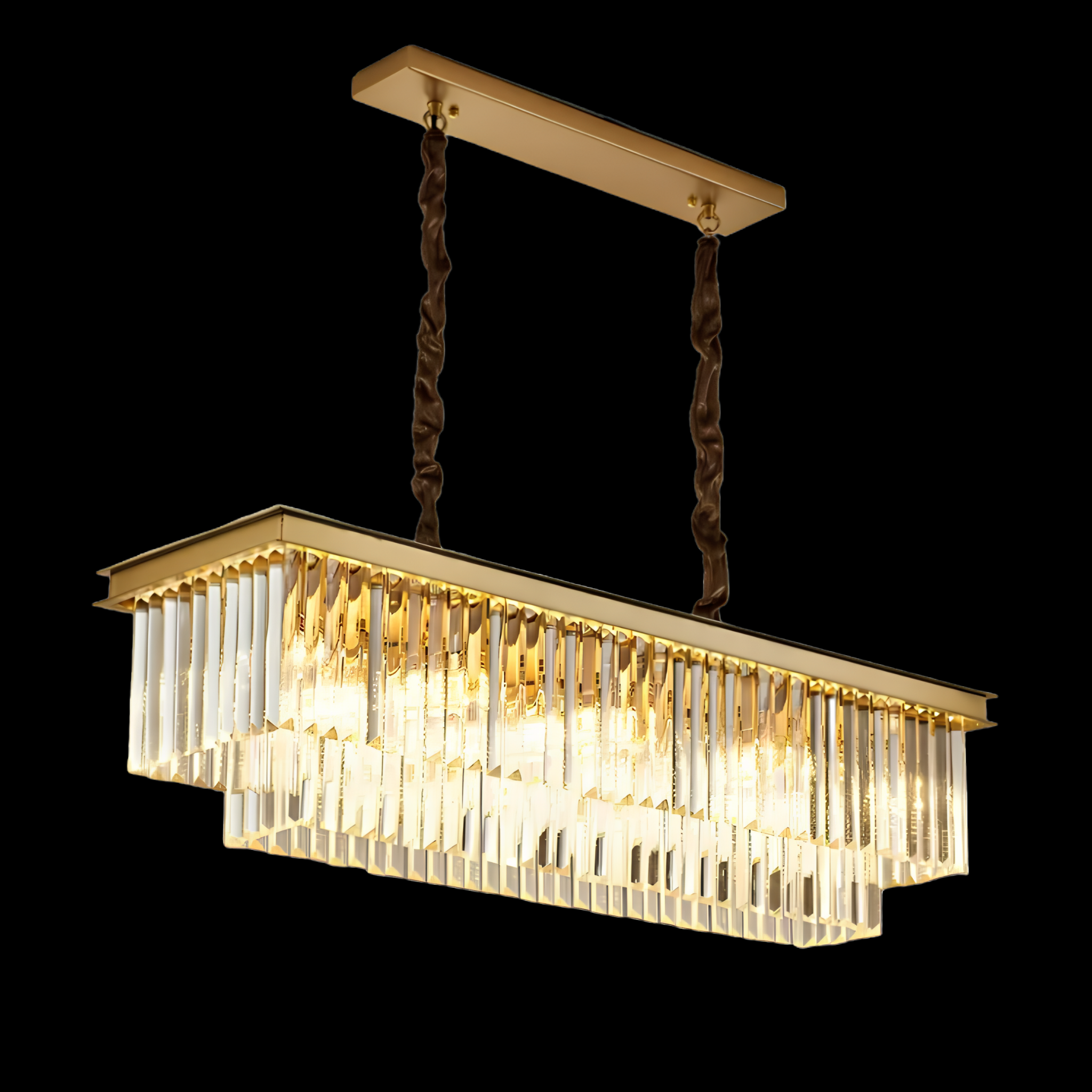 Green earth Celeste Gold 8 Light Tri-Colour LED Crystal Chandelier