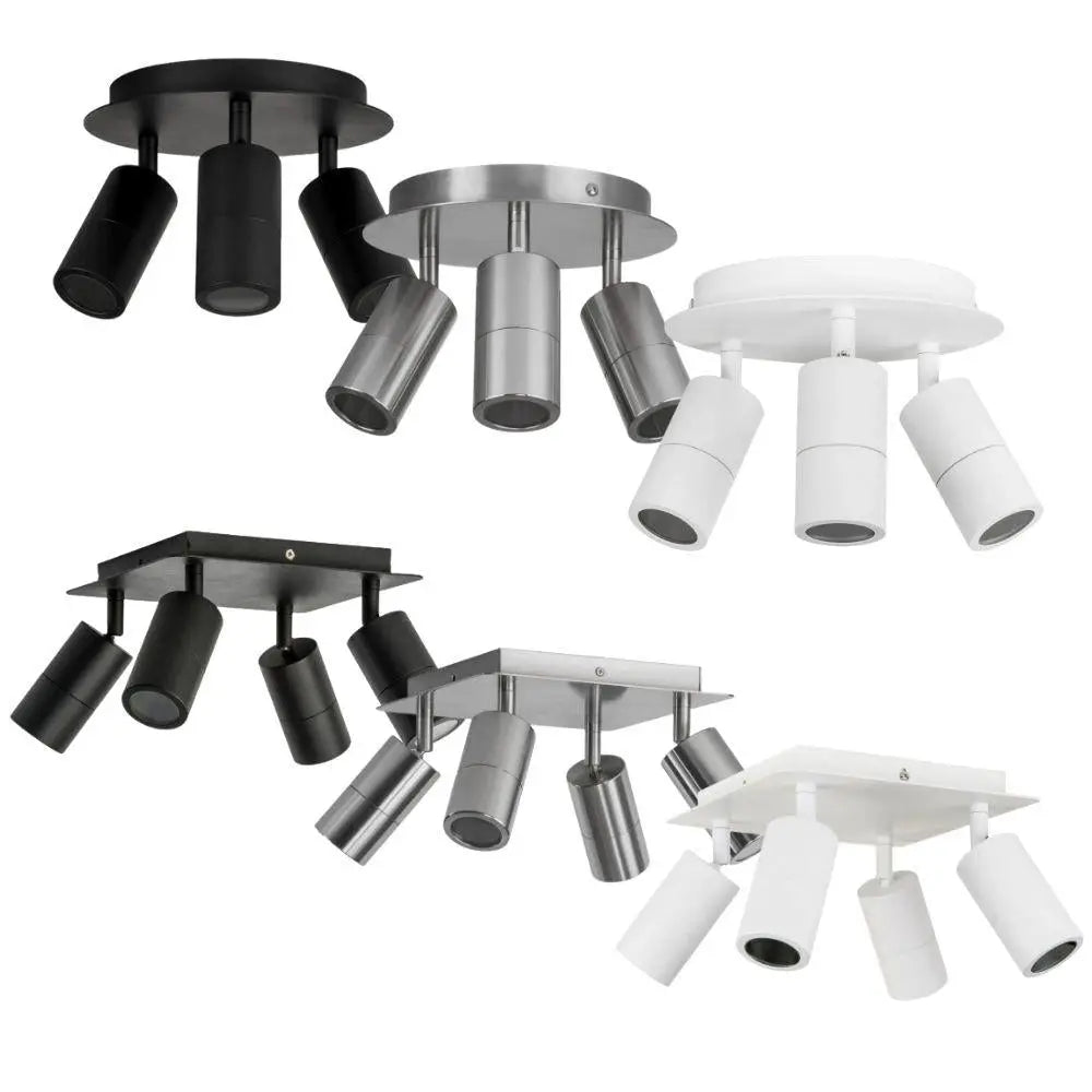 Havit TIVAH - 3 Light Round Base/4 Light Square Base GU10 LED Tri-Colour Adjustable Ceiling Spot Light IP54