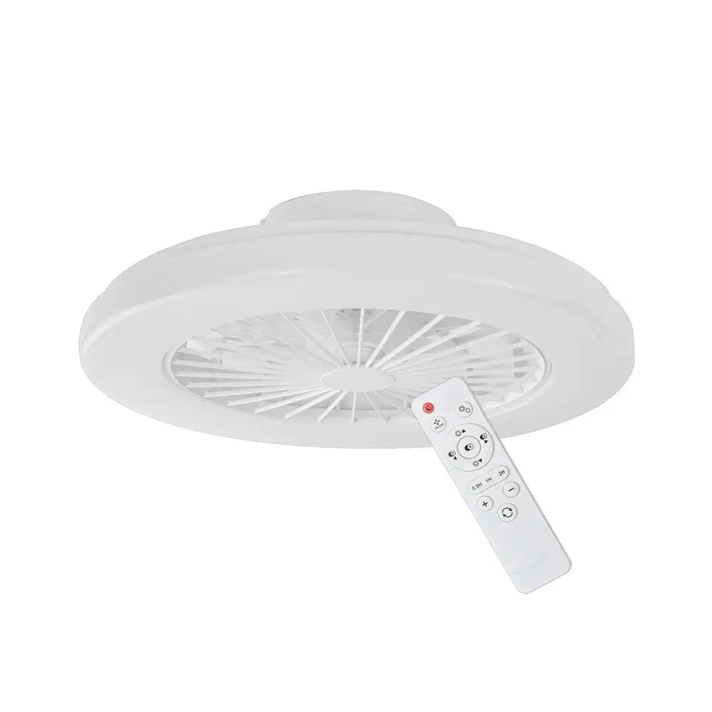 Interior Low Profile Surface Mounted DC Ceiling Fan White with Light VIFTU1 CLA Lighting