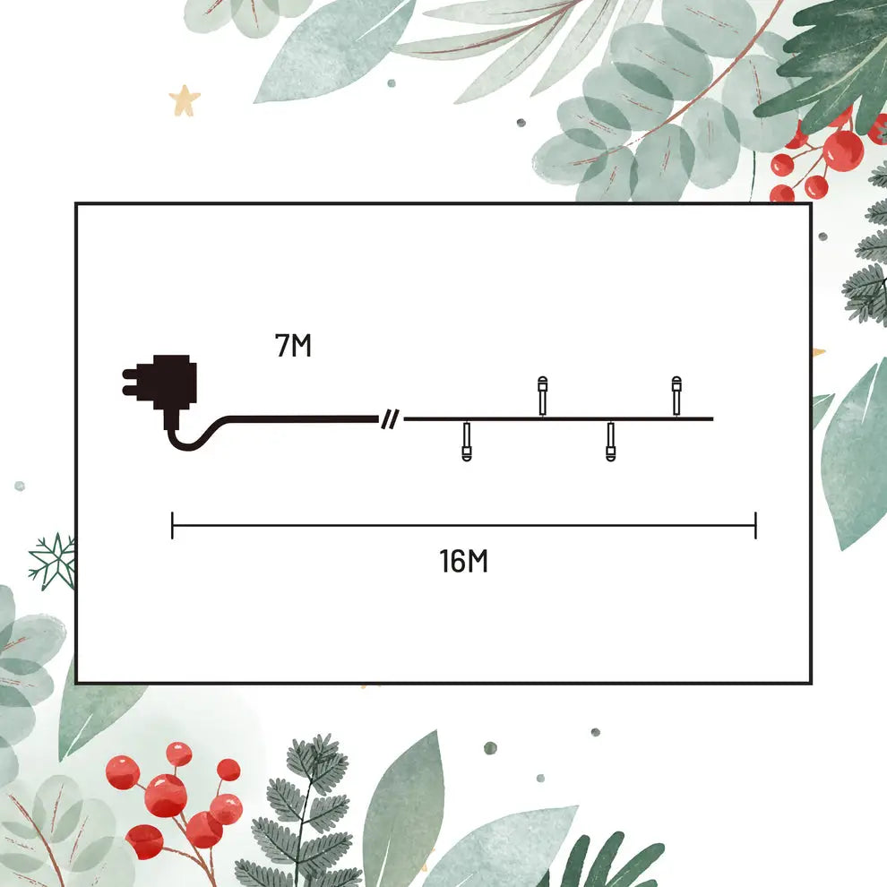 16M LED Cluster Light With Clear Cable - 6 Colour Options