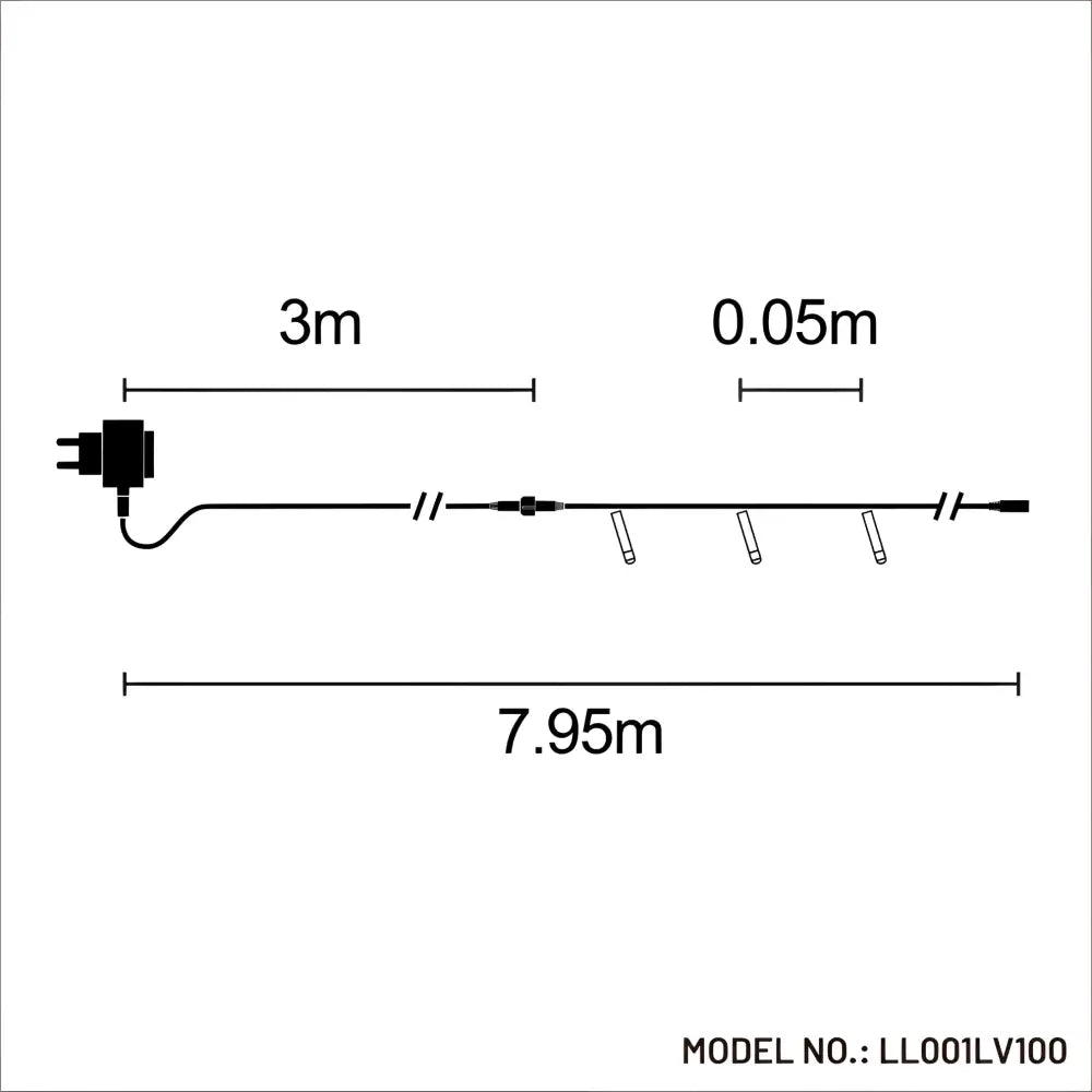 8M Connectable LED Fairy Light Christmas Tree Light Set - 3 Colour Options
