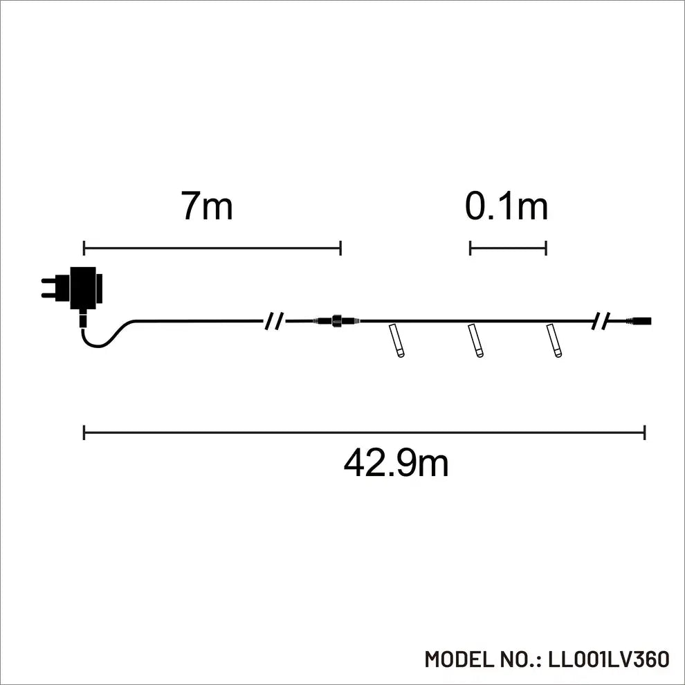 43M Connectable LED Fairy Light Christmas Tree Light Set - 3 Colour Options
