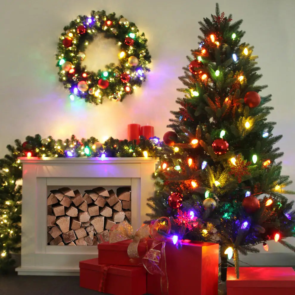 8M Multi Colour LED Connectable Large Pinecone String Light Kit