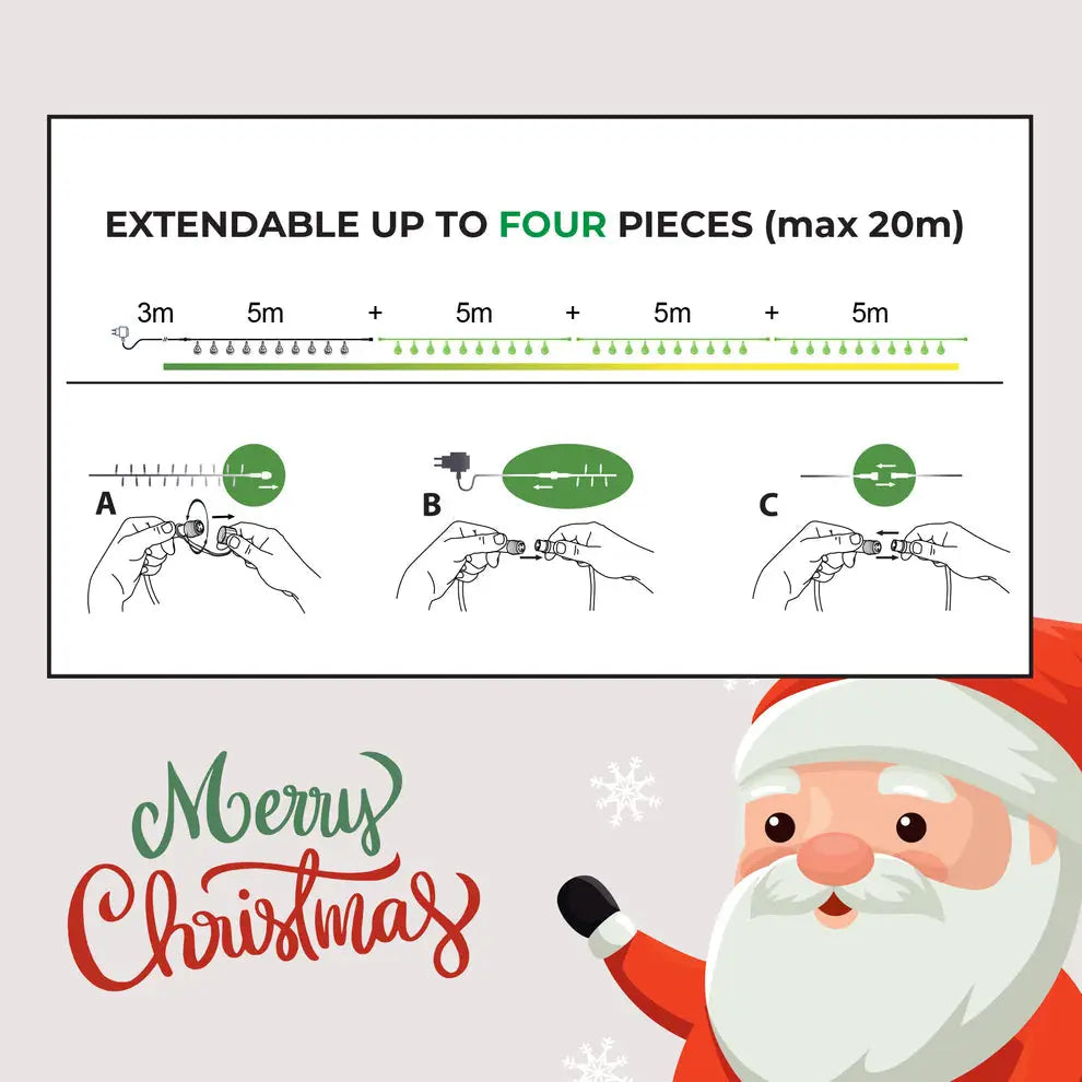 8M Multi Colour LED Connectable Large Pinecone String Light Kit