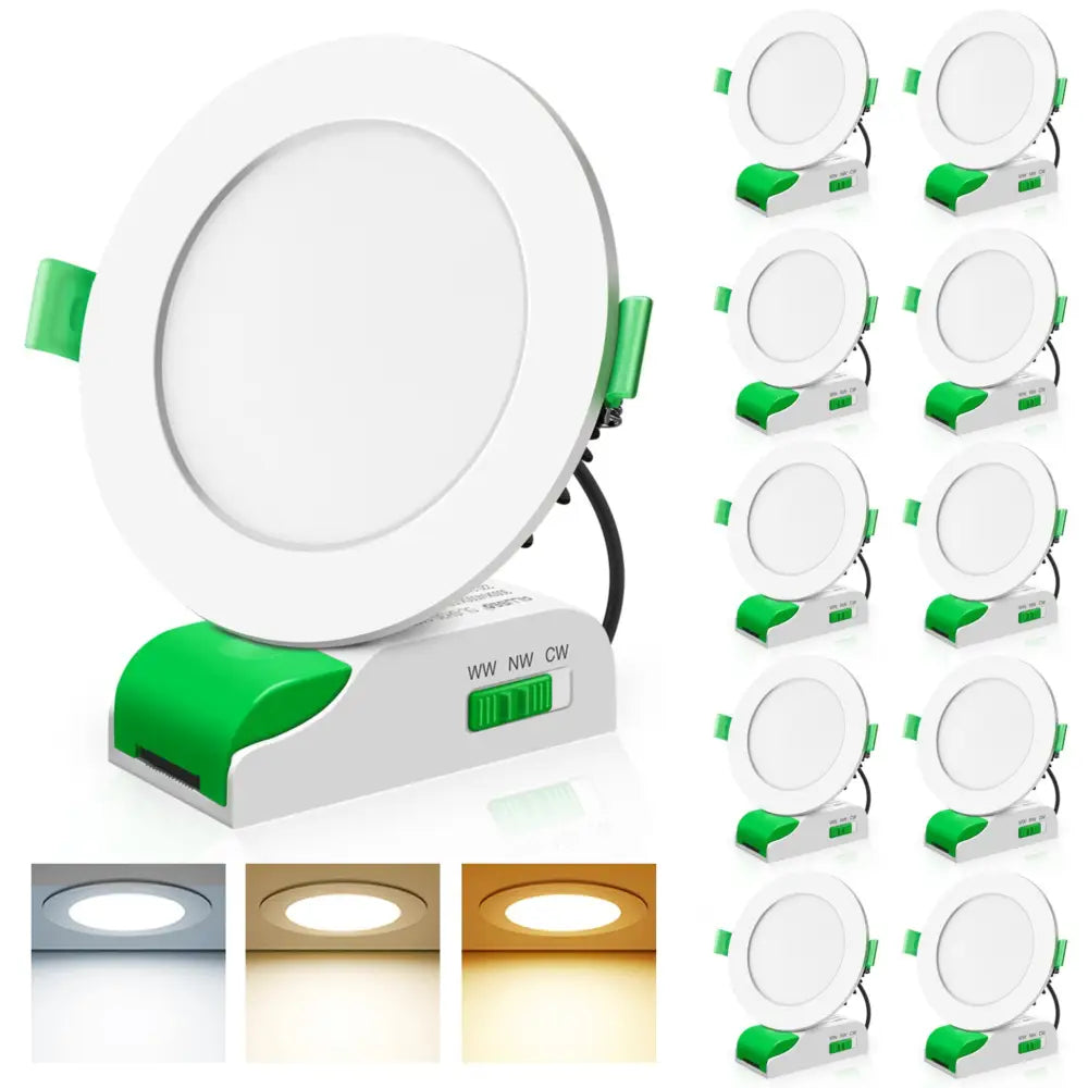 12W Tri-Colour Dimmable LED Downlight | 90mm Cut Out | Matilda Trade Pack 10 - Home & Garden > Lighting > Ceiling Lights