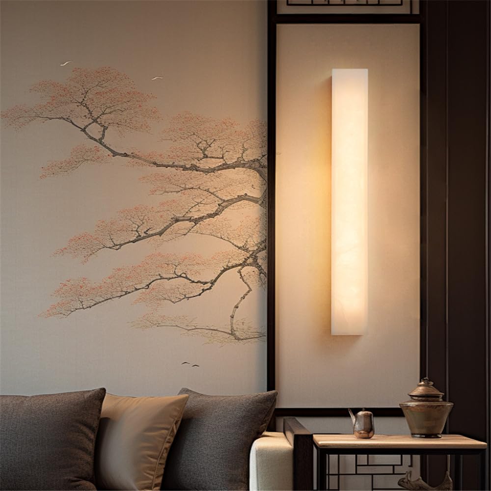 Marbella Alabaster Stone Bathroom Vanity Tri-Colour Dimmable LED Interior Wall Light