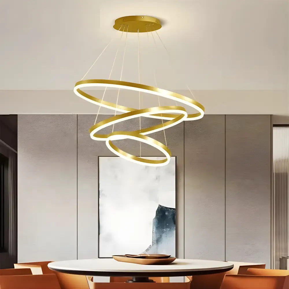 Orbit Trinity 60cm Gold 3 Ring Tricolour LED Pendant Light