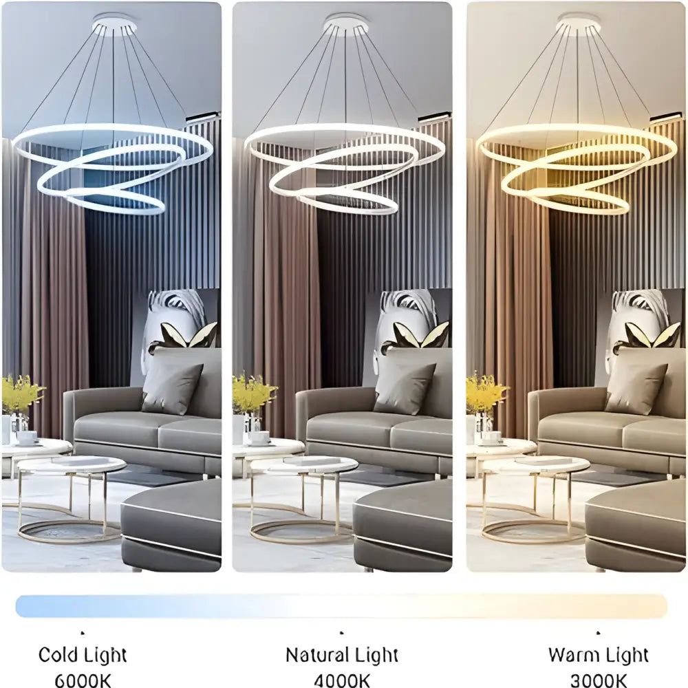 Orbit Trinity 60cm Gold 3 Ring Tricolour LED Pendant Light