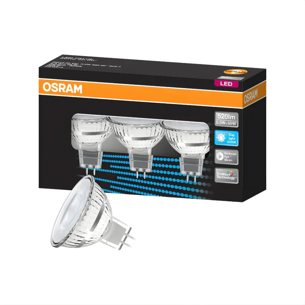 12V 5.5W 500lm MR16 LED Globe - 3 Pack