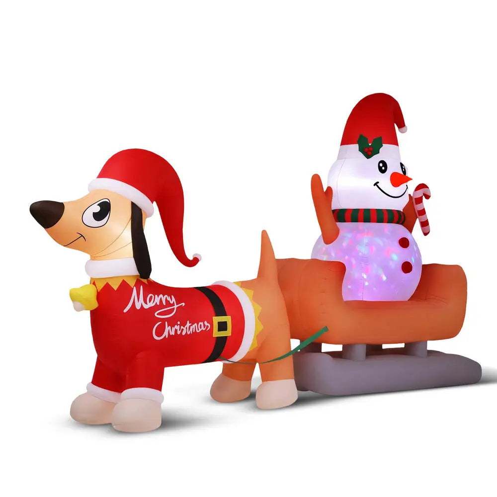 4.2M Christmas Inflatable Snowman Dog Outdoor Decorations Illuminated