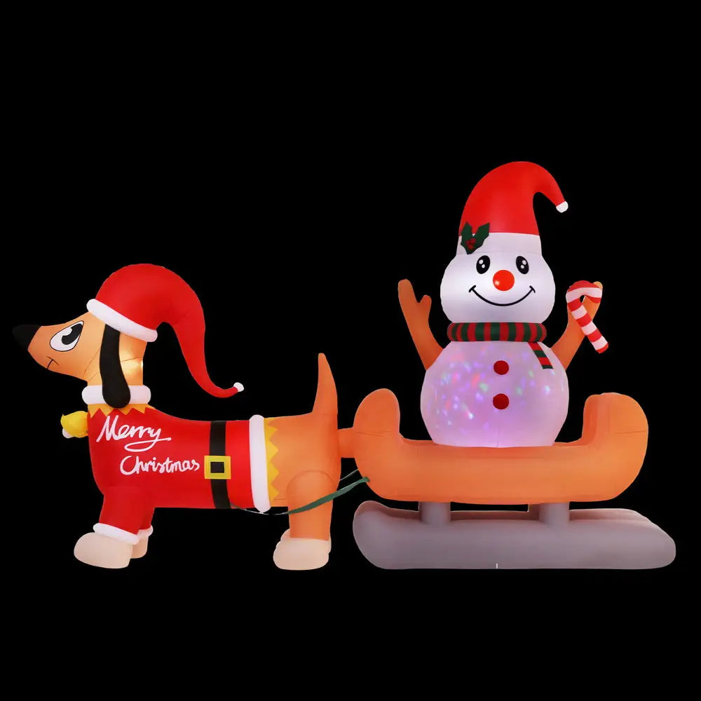 4.2M Christmas Inflatable Snowman Dog Outdoor Decorations Illuminated