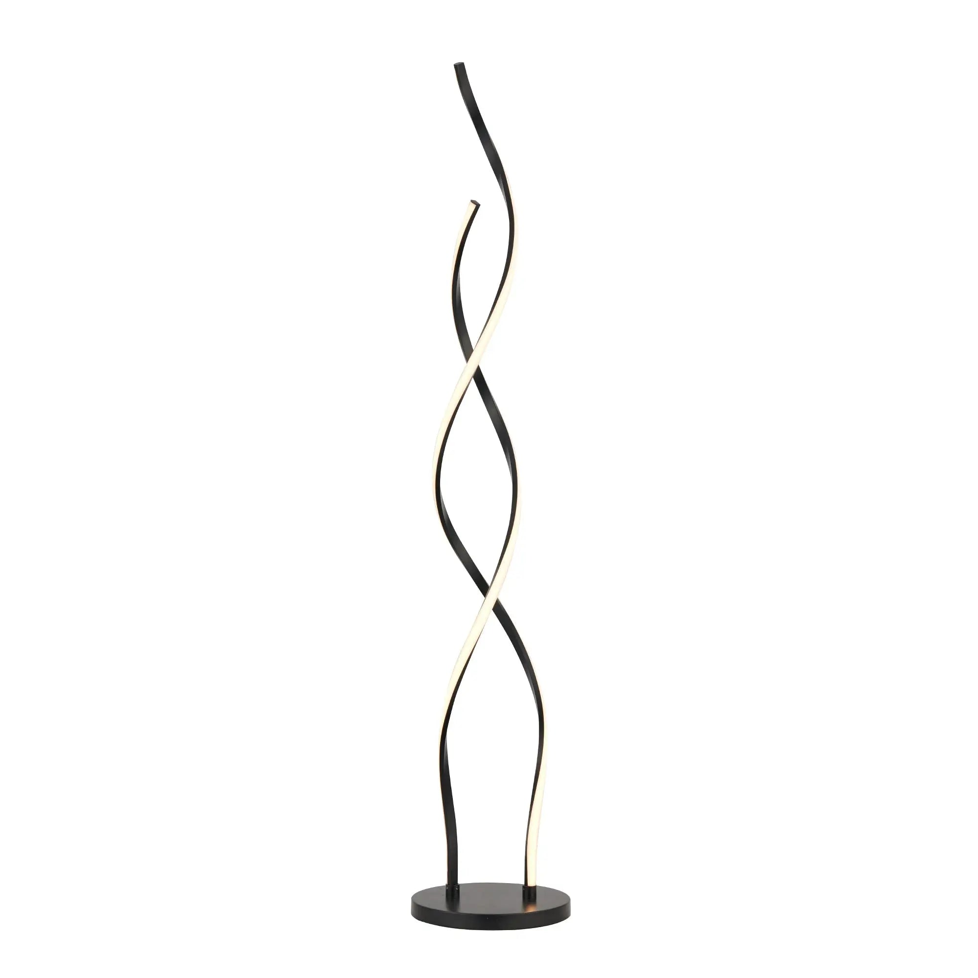 Acropora LED floor lamp black with twisted illuminated 20W LED spiral design