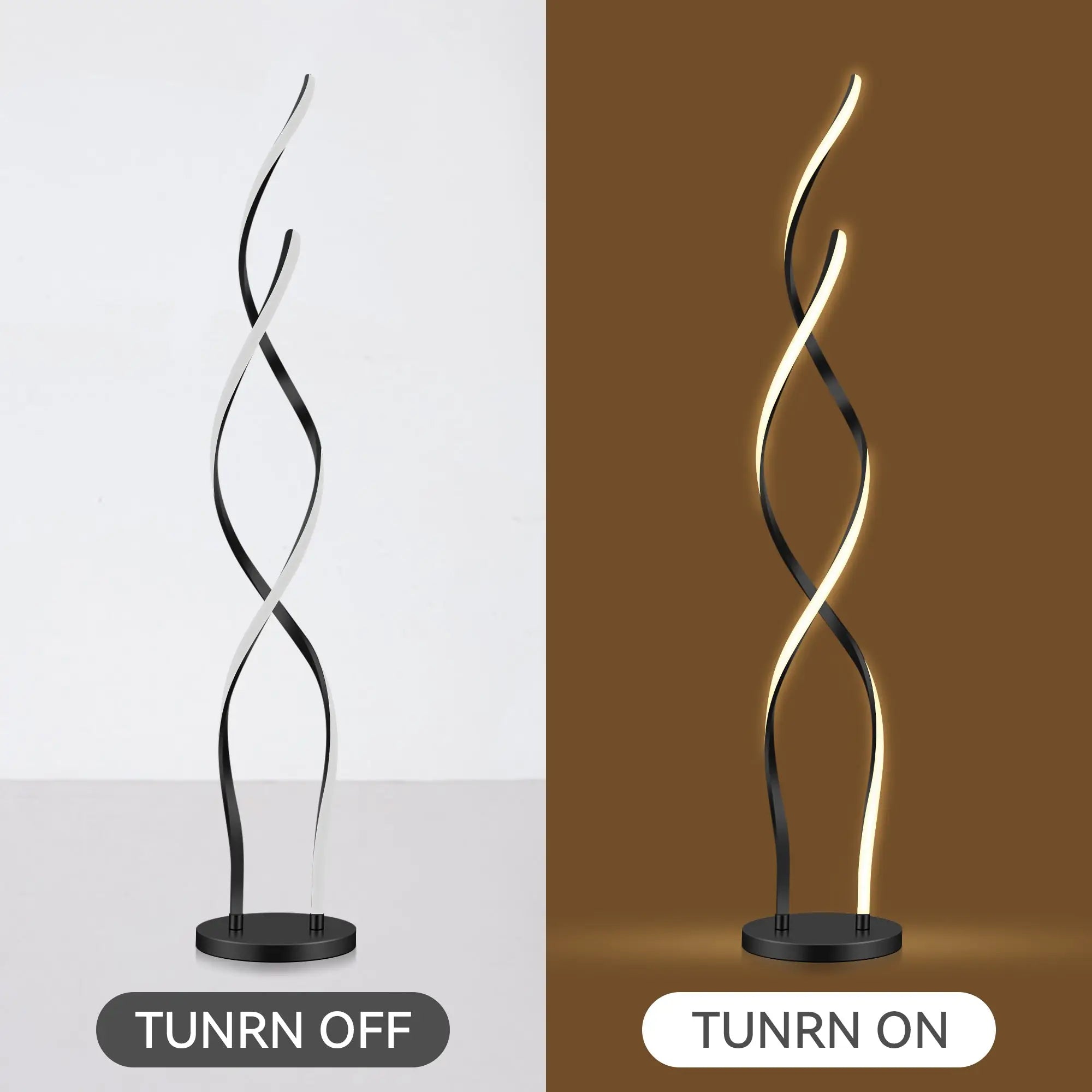 Acropora Led Floor Lamp Black 20w Spiral Modern Light