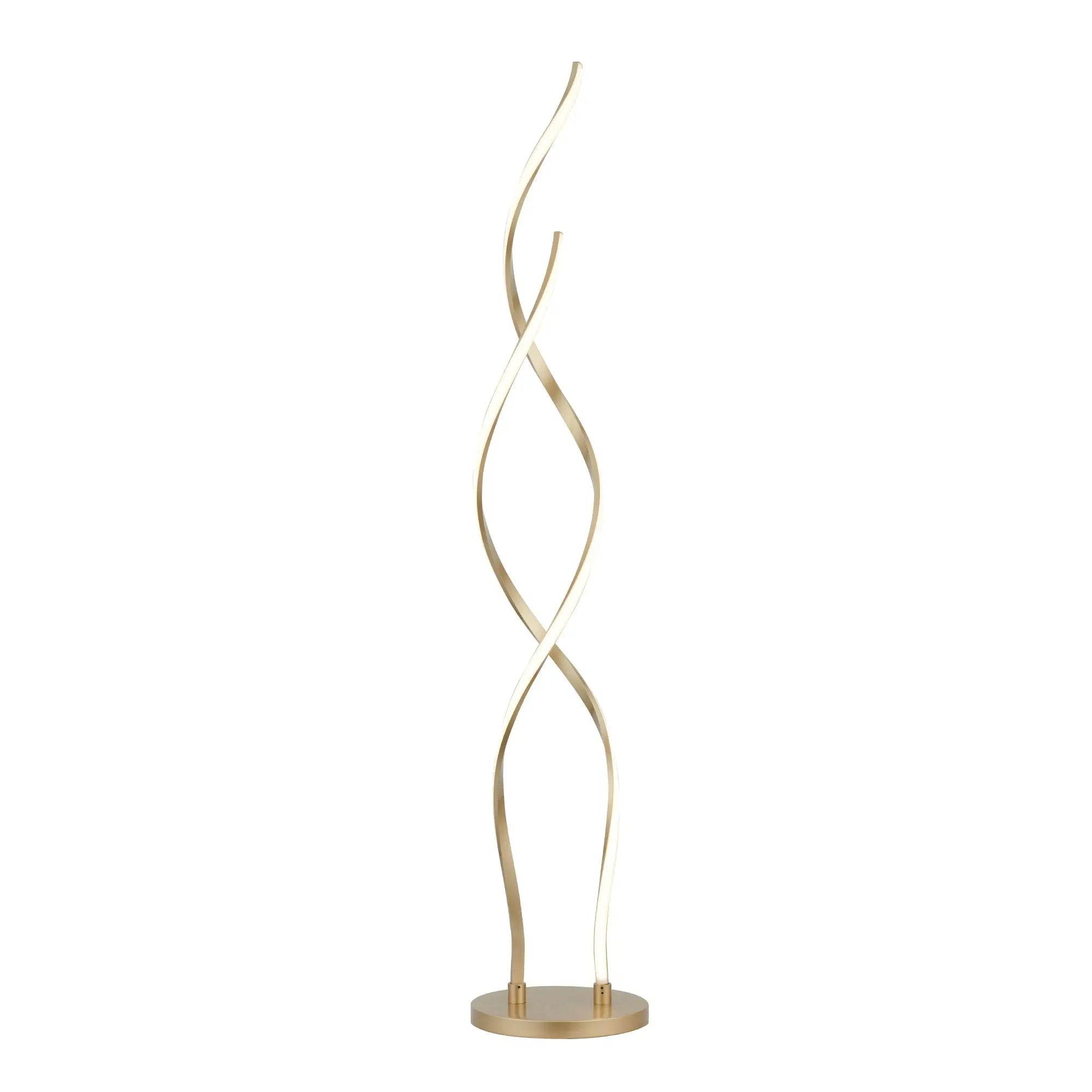 Lexi Lighting Acropora LED floor lamp gold twisted helix design