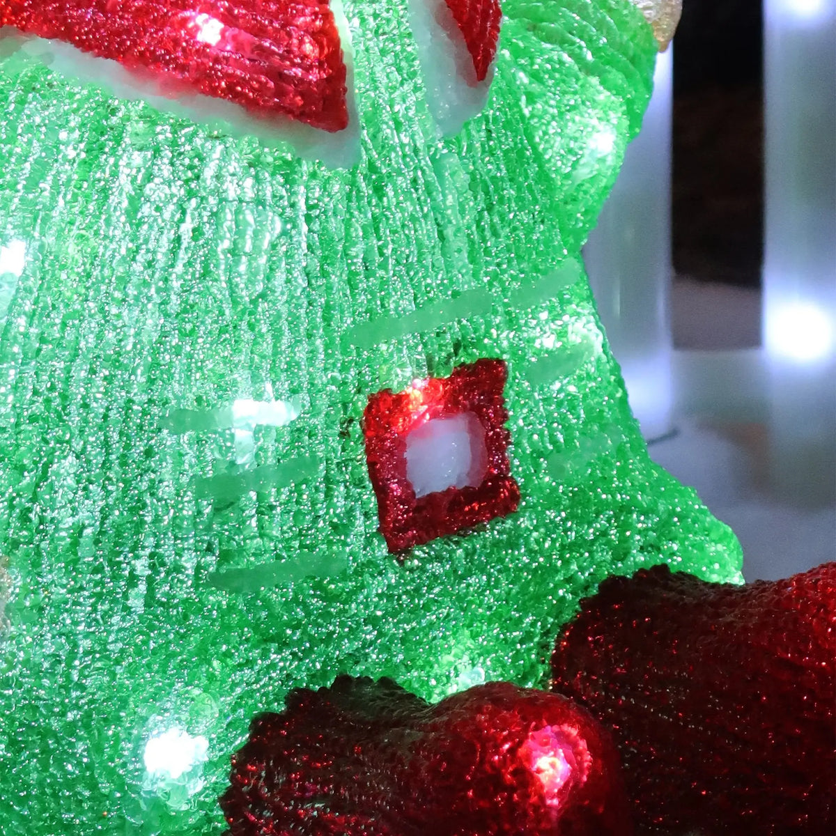 Acrylic Christmas Elf with Giftbox Light Decoration