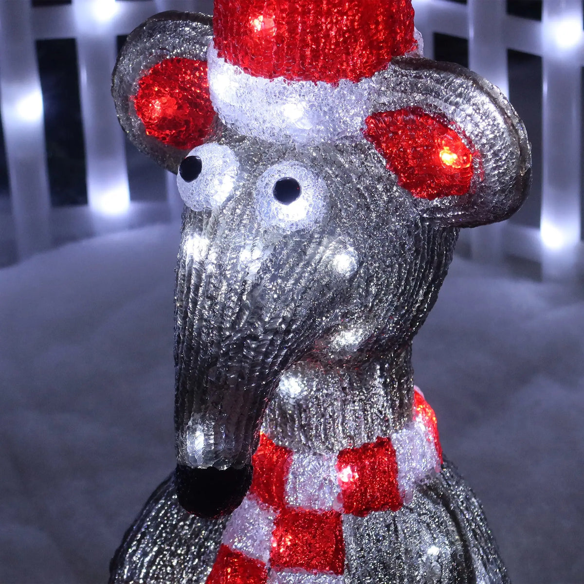 Acrylic Christmas Rat Decoration - Indoor & Outdoor