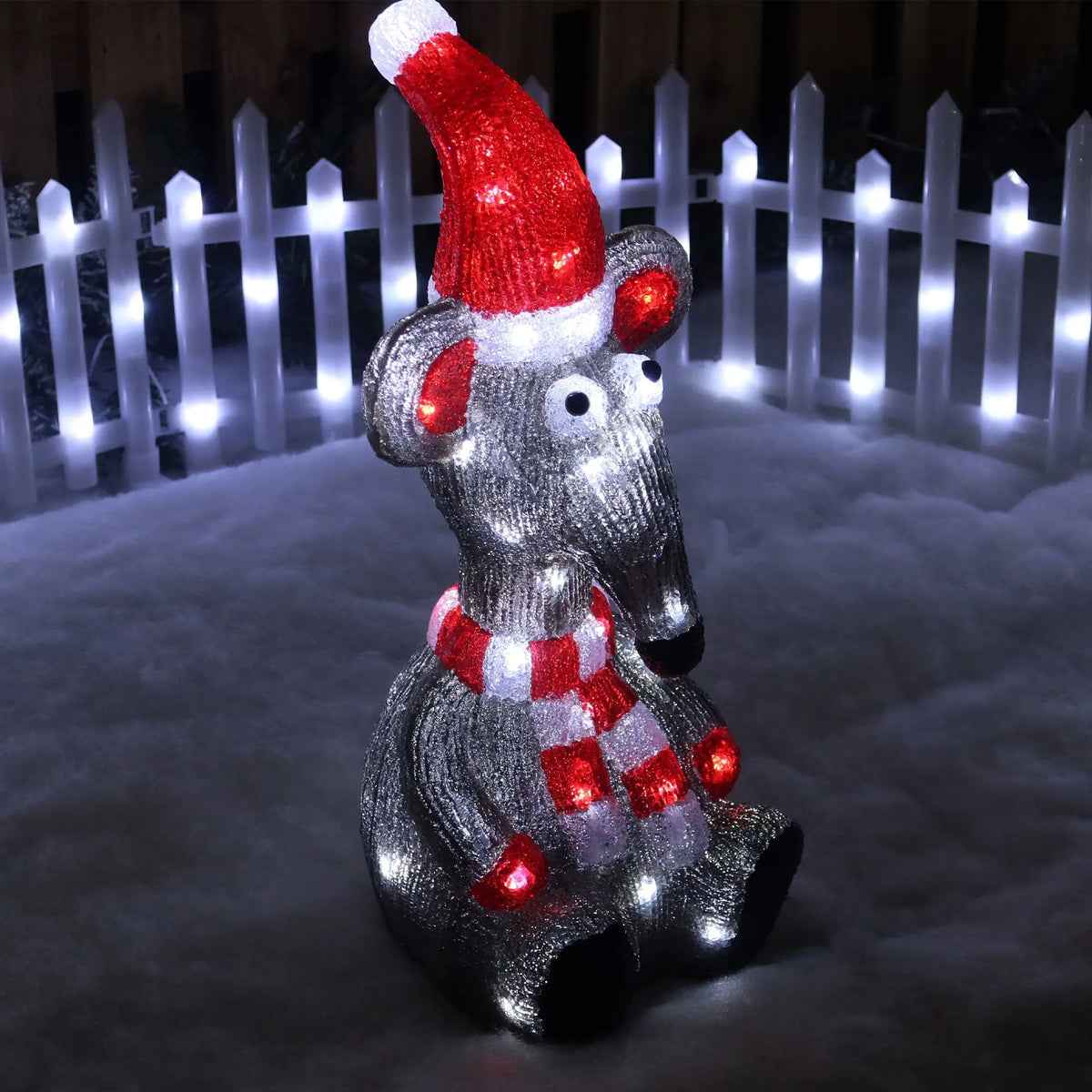 Acrylic Christmas Rat Decoration - Indoor & Outdoor
