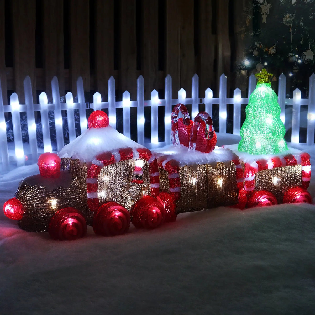 Acrylic Christmas Train Decor for Indoor & Outdoor