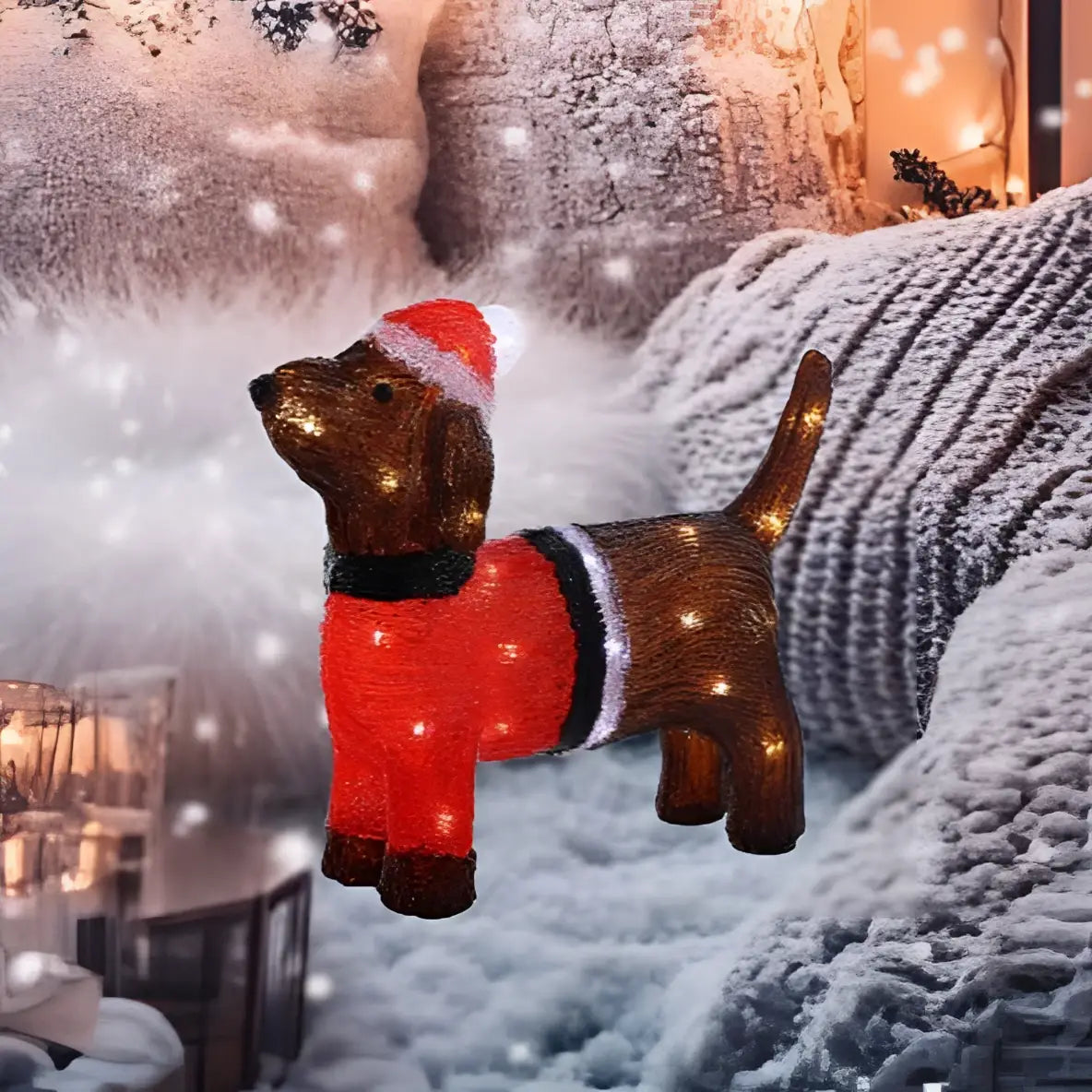 Acrylic Dachshund Decor Light - H36cm