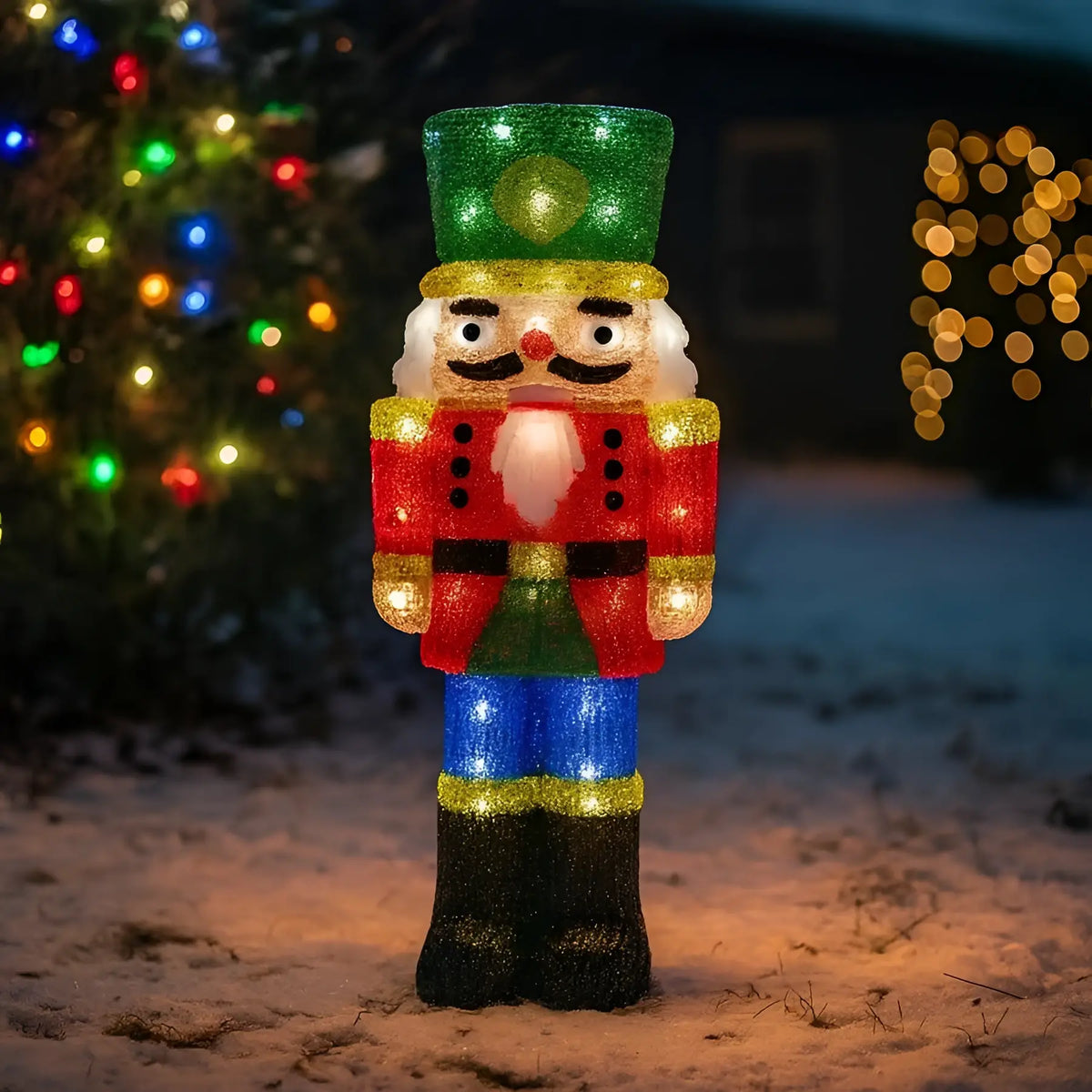 Acrylic Led Nutcracker Doll Green Earth Lighting