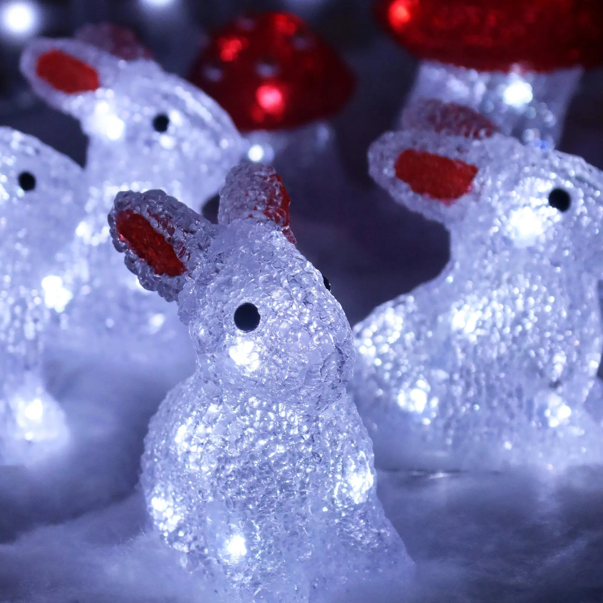 Acrylic Mini Bunny Set - Pack of 5 for Indoor & Outdoor