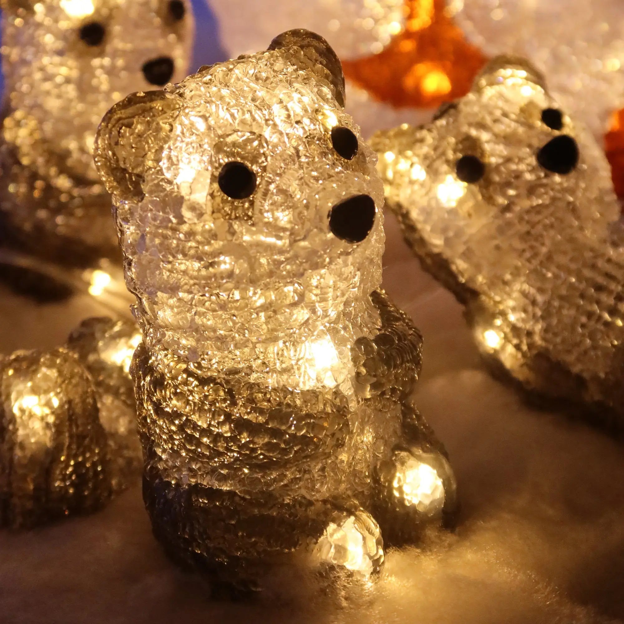 Acrylic Panda Christmas Lights Mini Sitting Set of 5