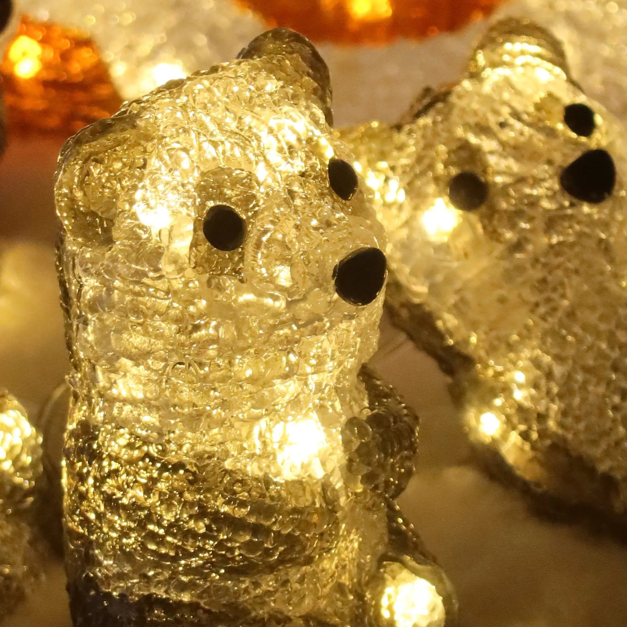 Acrylic Panda Christmas Lights Mini Sitting Set of 5