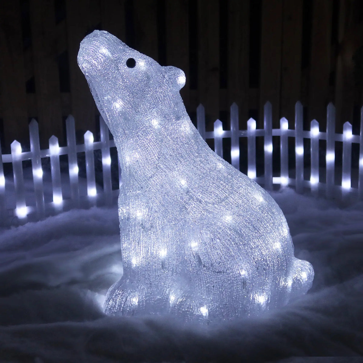 Acrylic Polar Bear Figurine - Light & Timer