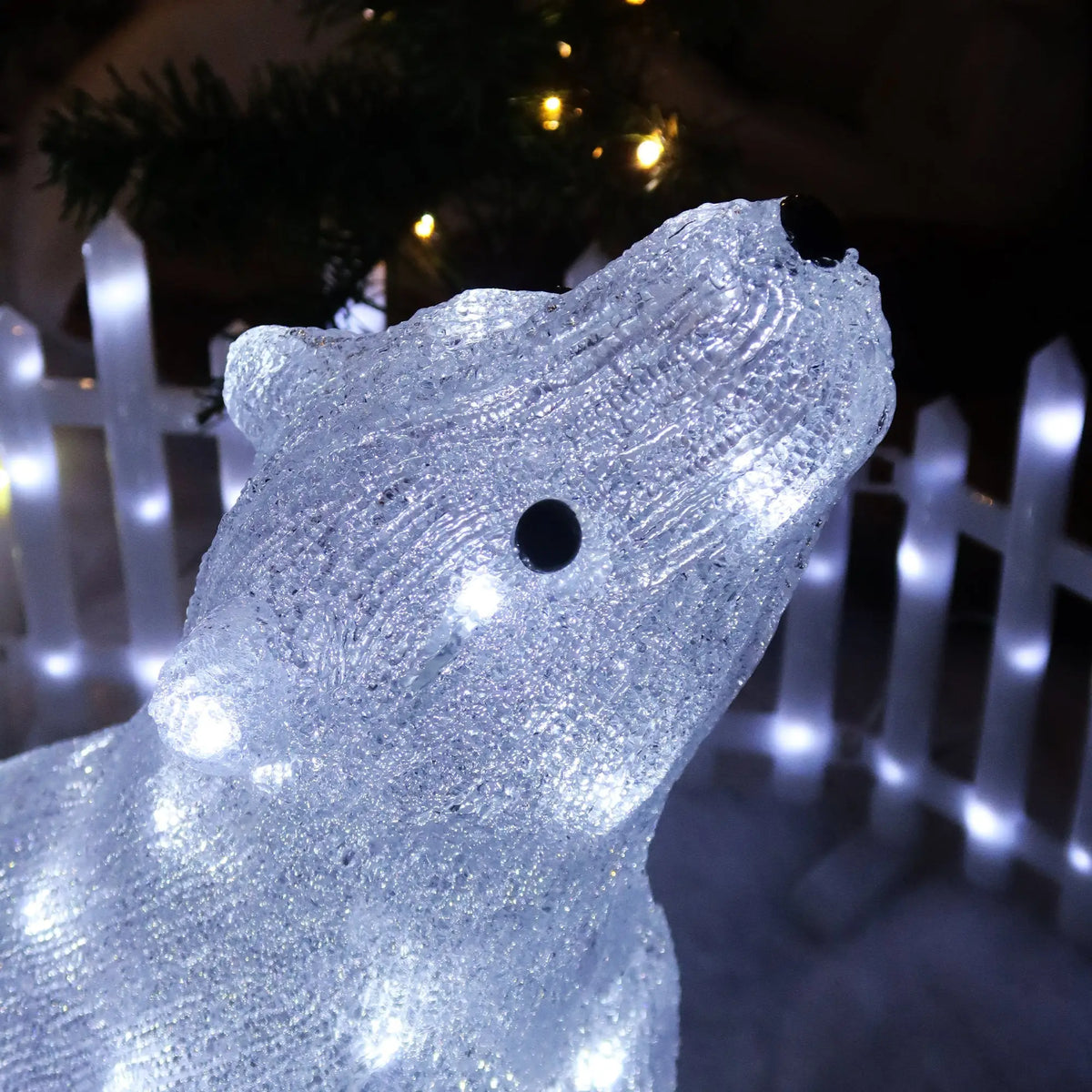 Acrylic Polar Bear Figurine - Light & Timer