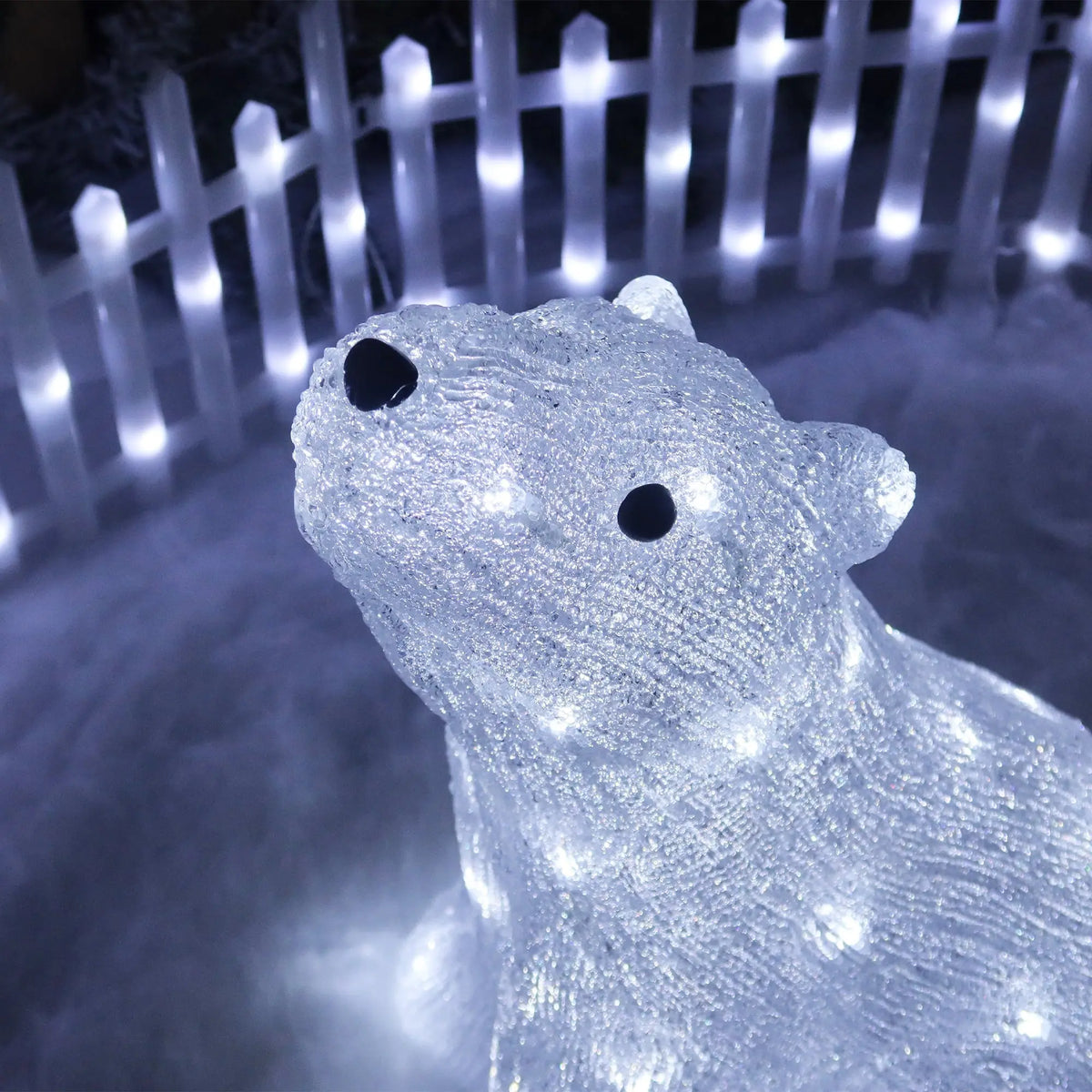 Acrylic Polar Bear Figurine - Light & Timer