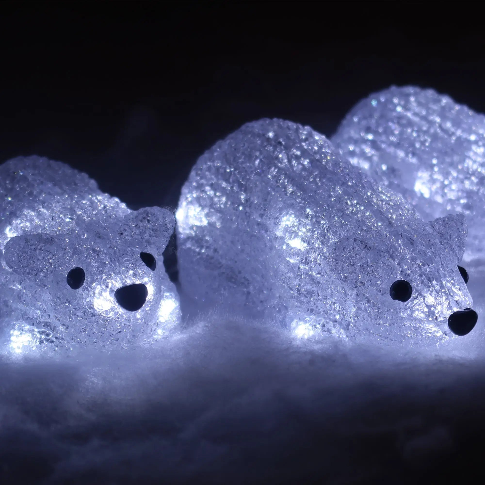 Acrylic Rat Christmas Lights Plug-in Set of 5 White Led
