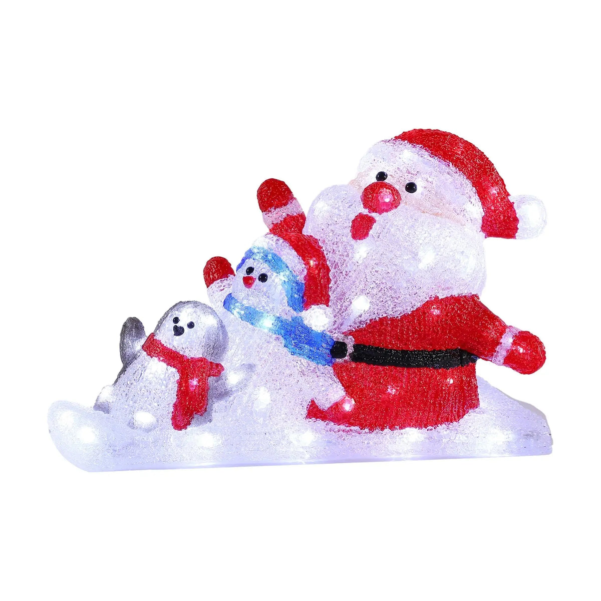 Acrylic Santa Penguin Snowman Led Holiday Decoration