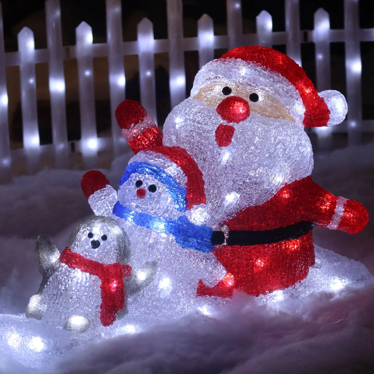 Acrylic Santa Penguin Snowman Led Holiday Decoration