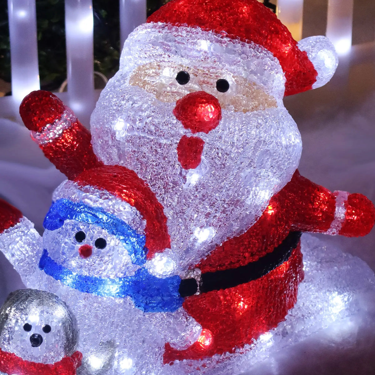 Acrylic Santa Penguin Snowman Led Holiday Decoration