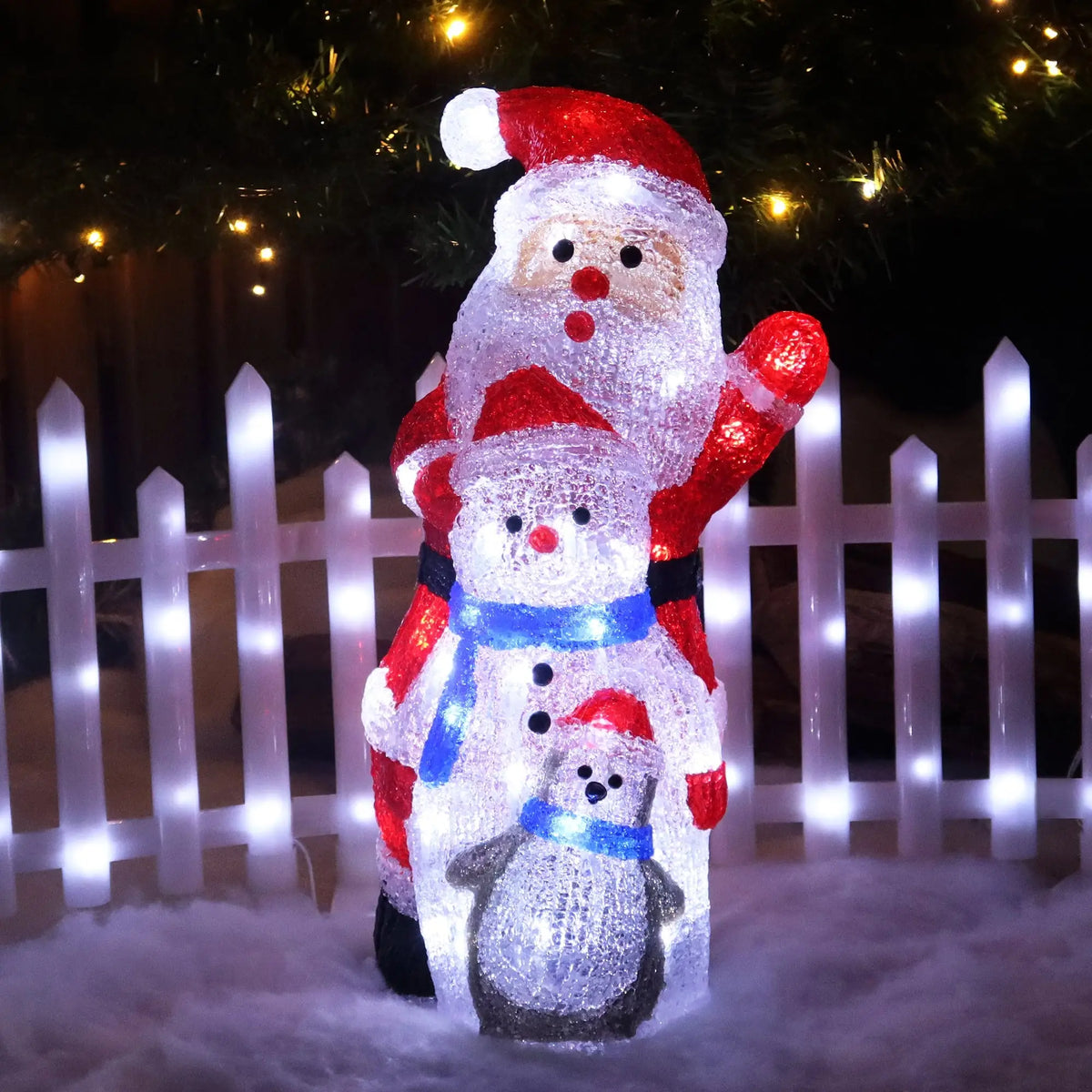 Acrylic Santa Penguin Snowman Stacked Light