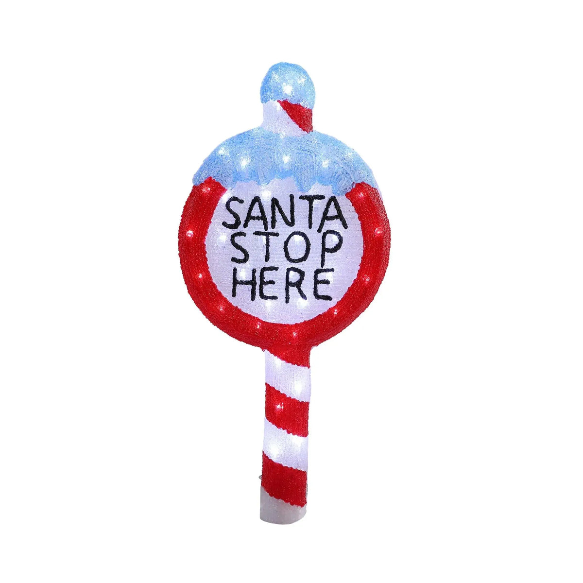Acrylic Santa Stop Here Sign for Indoor & Outdoor