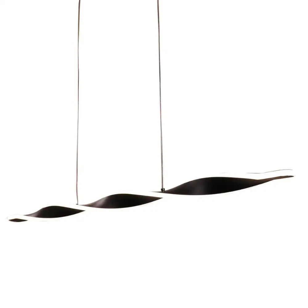 Close-up of the twisted aluminium design of the Oriel Aeon pendant.
