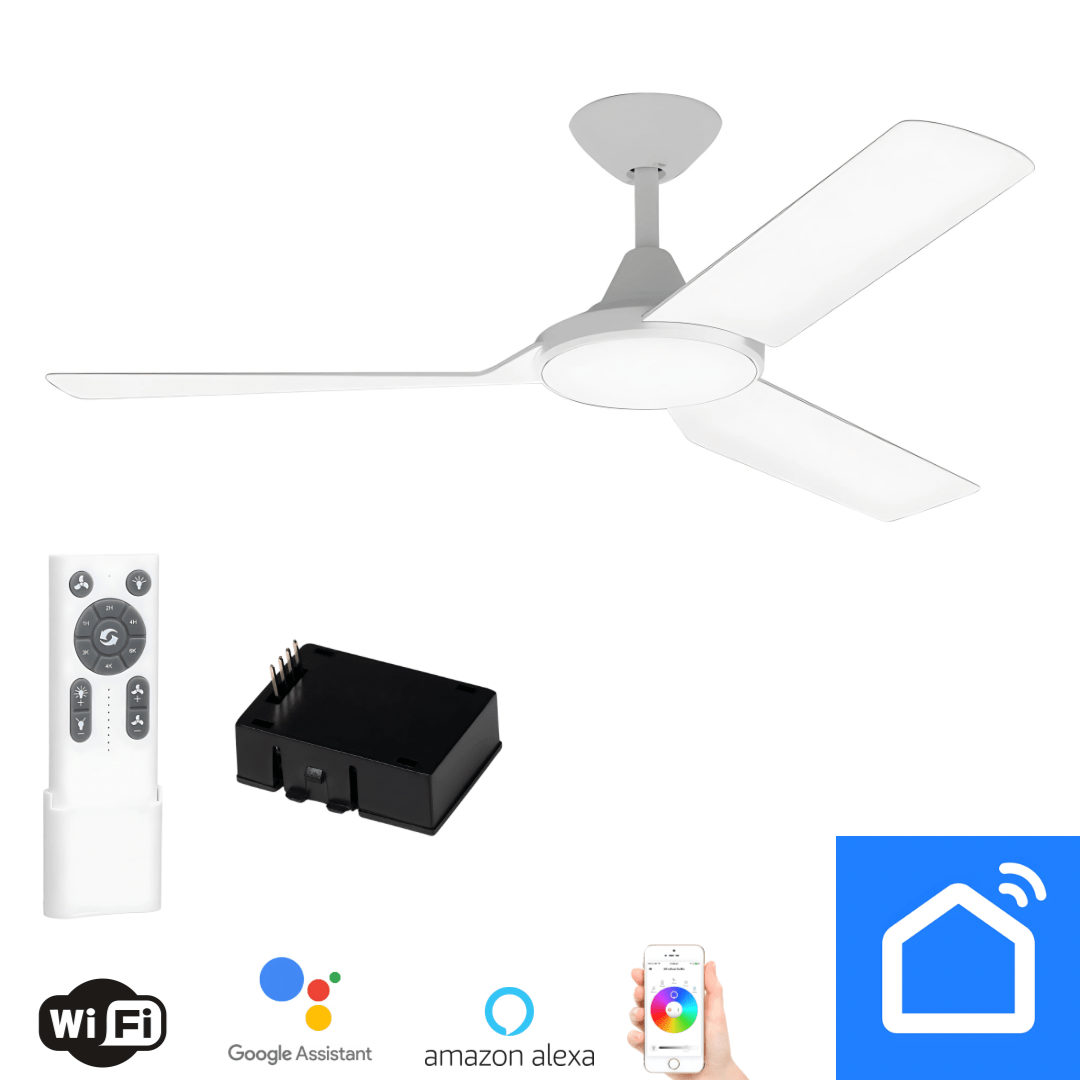 Green Earth Lighting Australia Ceiling Fan AeroVane WiFi Smart DC Ceiling Fan 48” sleek and aerodynamic 60021WIFI