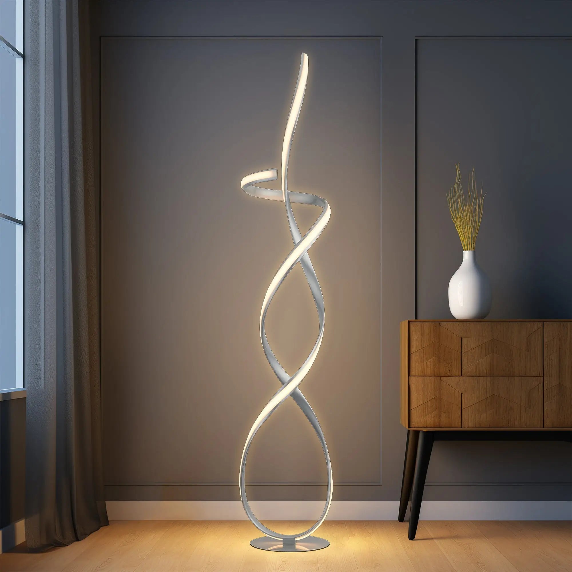 Ainhoa Led Floor Lamp - Satin Chrome Lexi Lighting