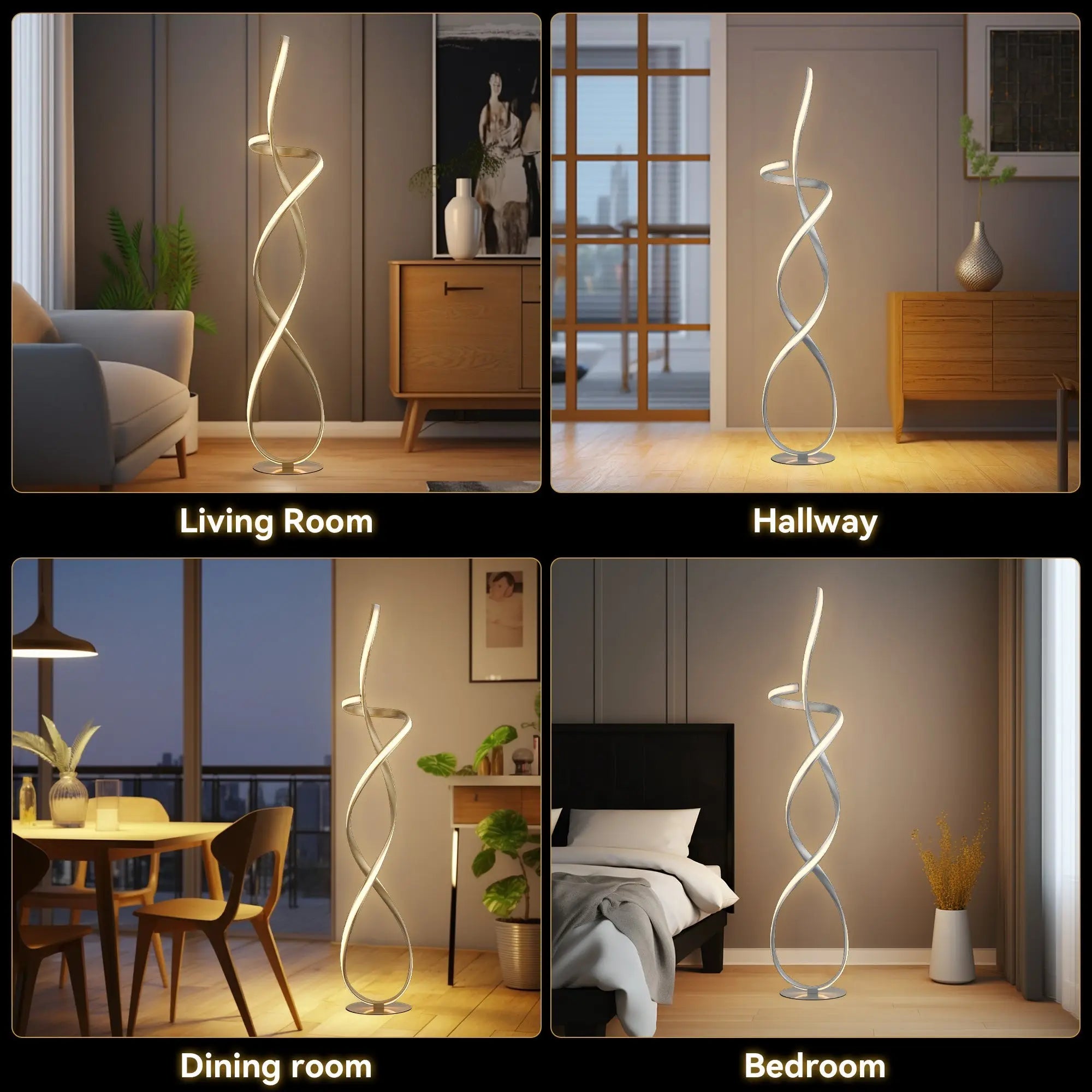 Ainhoa Led Floor Lamp - Satin Chrome Lexi Lighting