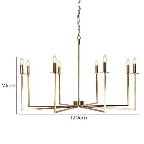 Green Earth Lighting Australia Chandeliers ARCHER 8 Light Brass Chandelier 20701