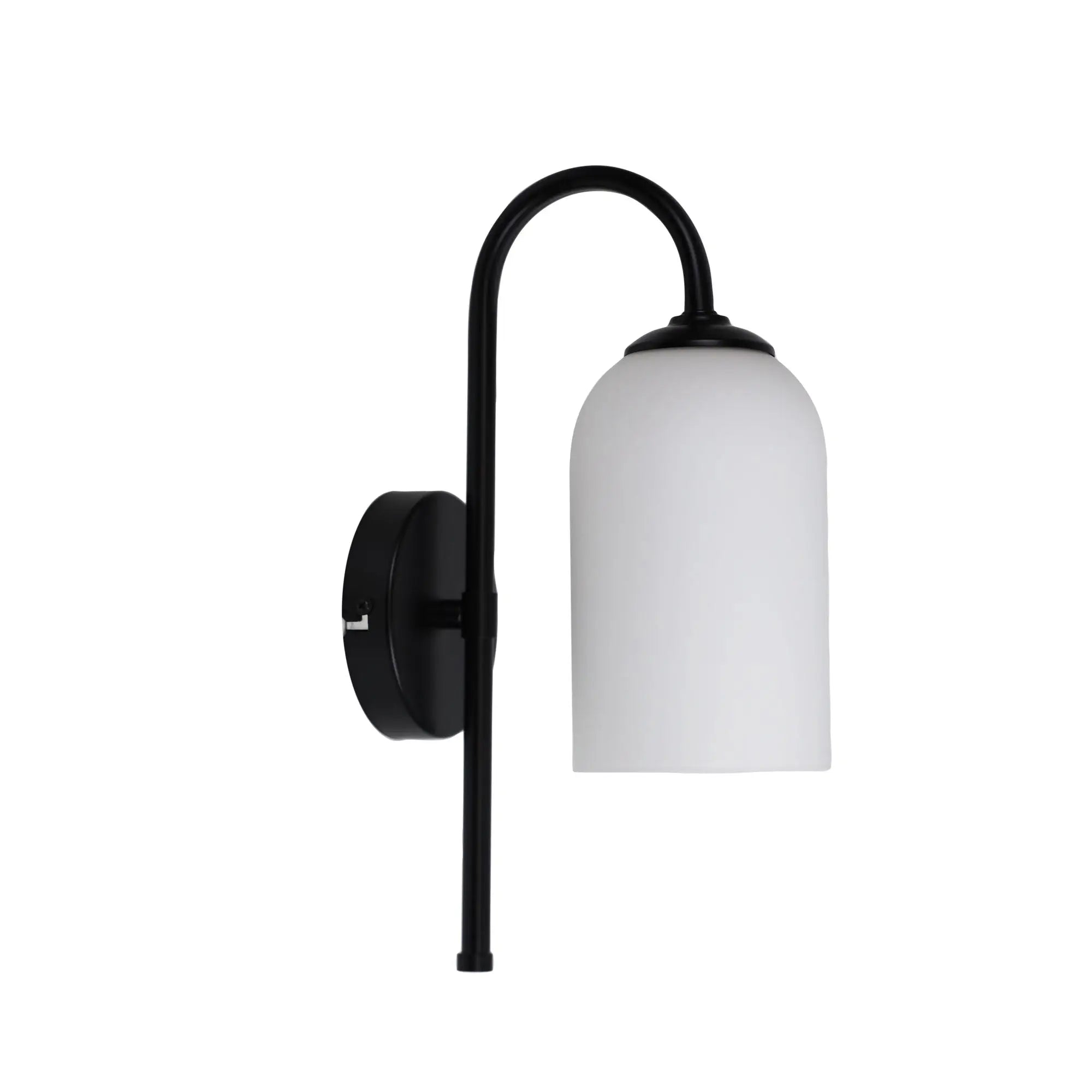 Arlington Wall Light Matt Black Opal Glass Modern