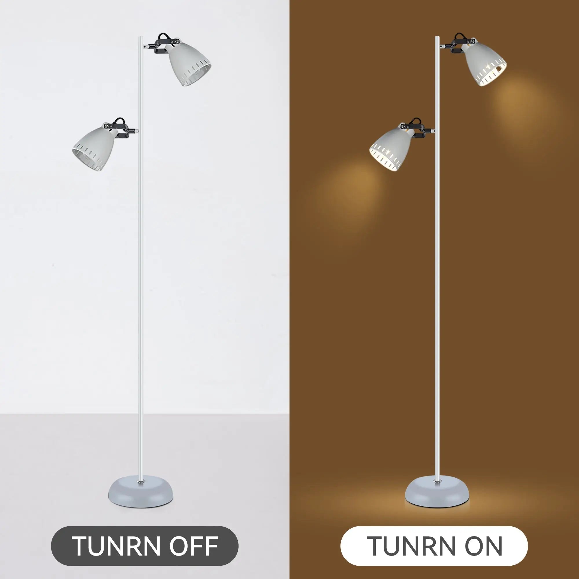 Audrey Floor Lamp White Modern Metal Two Lights Lexi