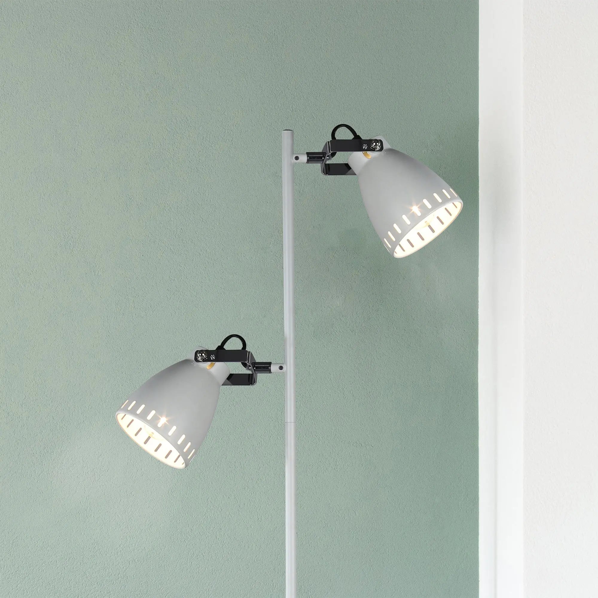 Audrey Floor Lamp White Modern Metal Two Lights Lexi
