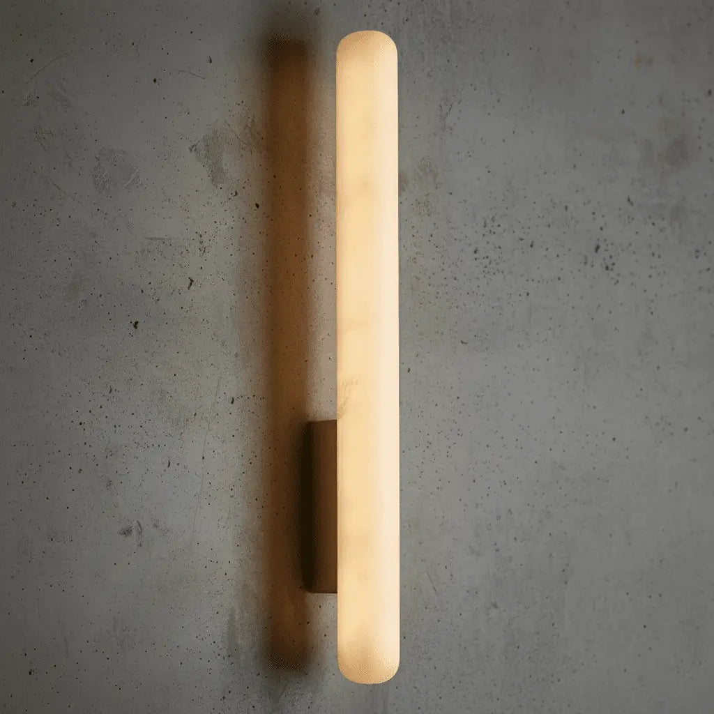 Belle Brass Alabaster Stone Spanish Marble Wall Light