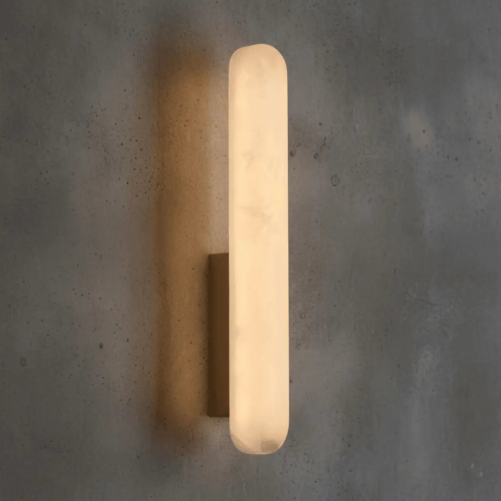 Belle Brass Alabaster Stone Spanish Marble Wall Light