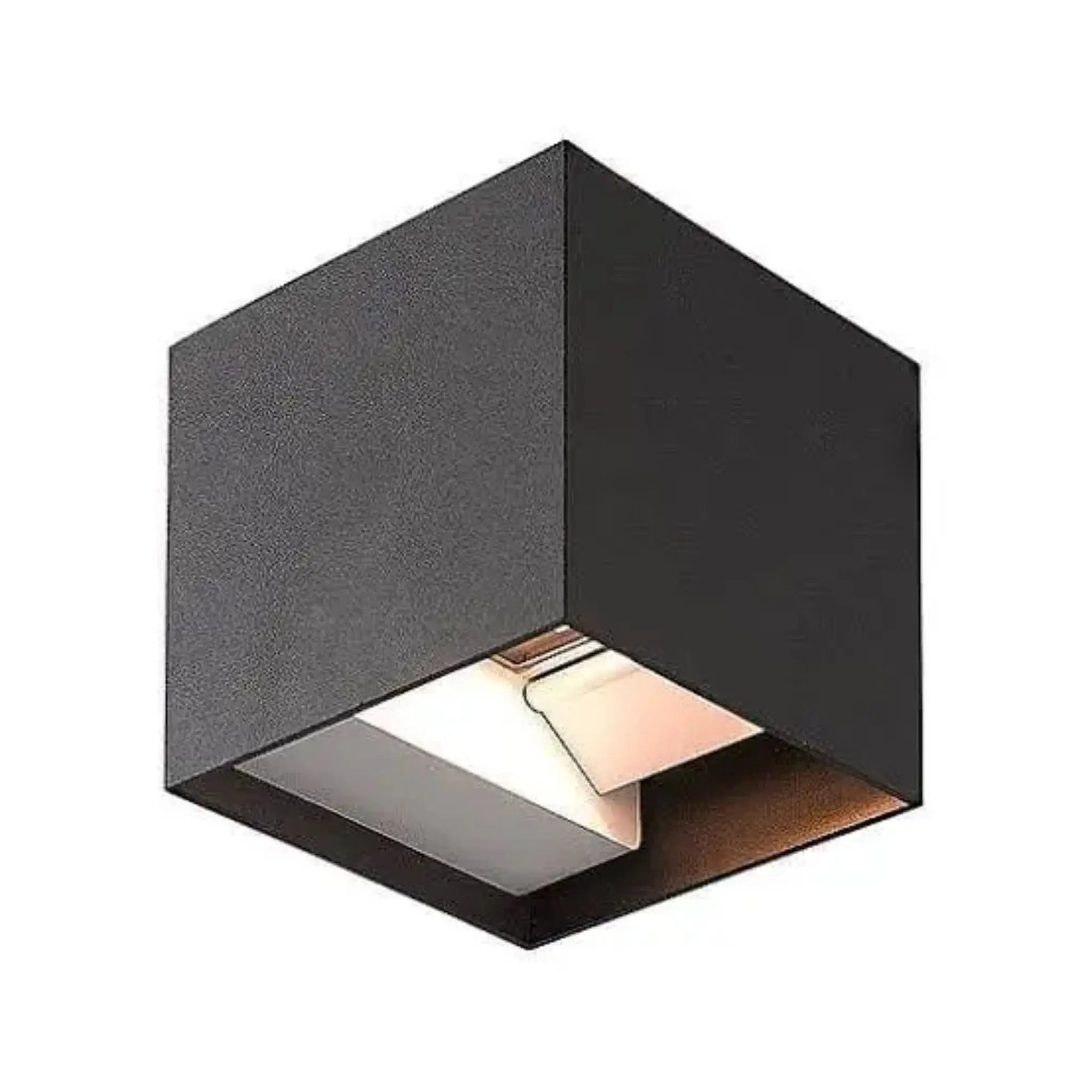 Cube Up/down Led Wall Light Ip65 Weatherproof Rating - Black / 3000k Warm White
