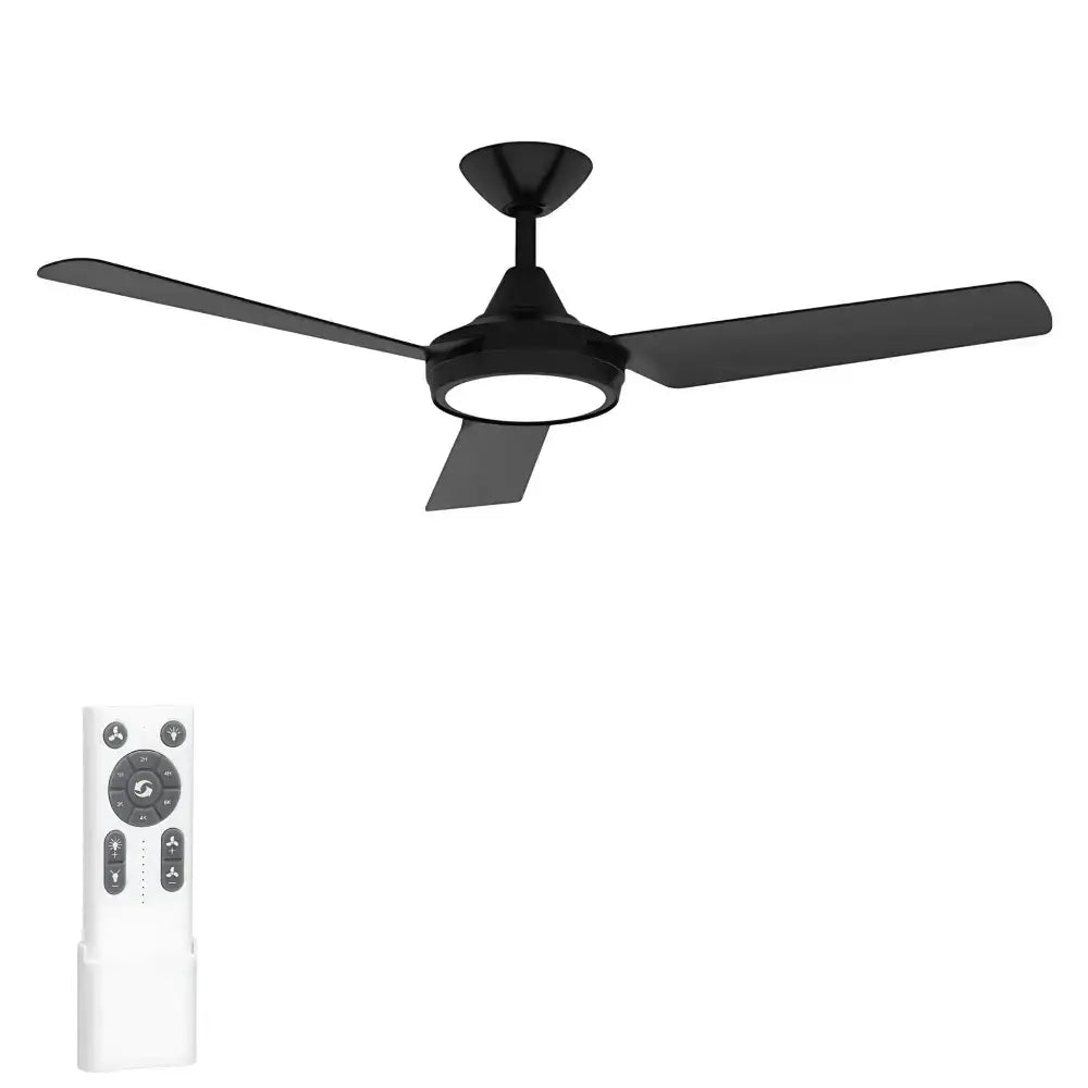 Green Earth Lighting Australia Ceiling Fan AXIS 48" Black DC Ceiling Fan with Remote & CCT LED Light 60030